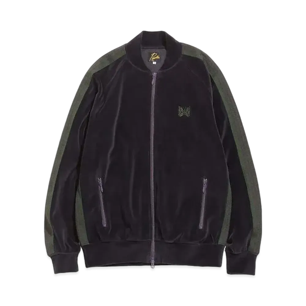 Needles R.C. TRACK JACKET - C/PE VELOUR "Egg Plant"