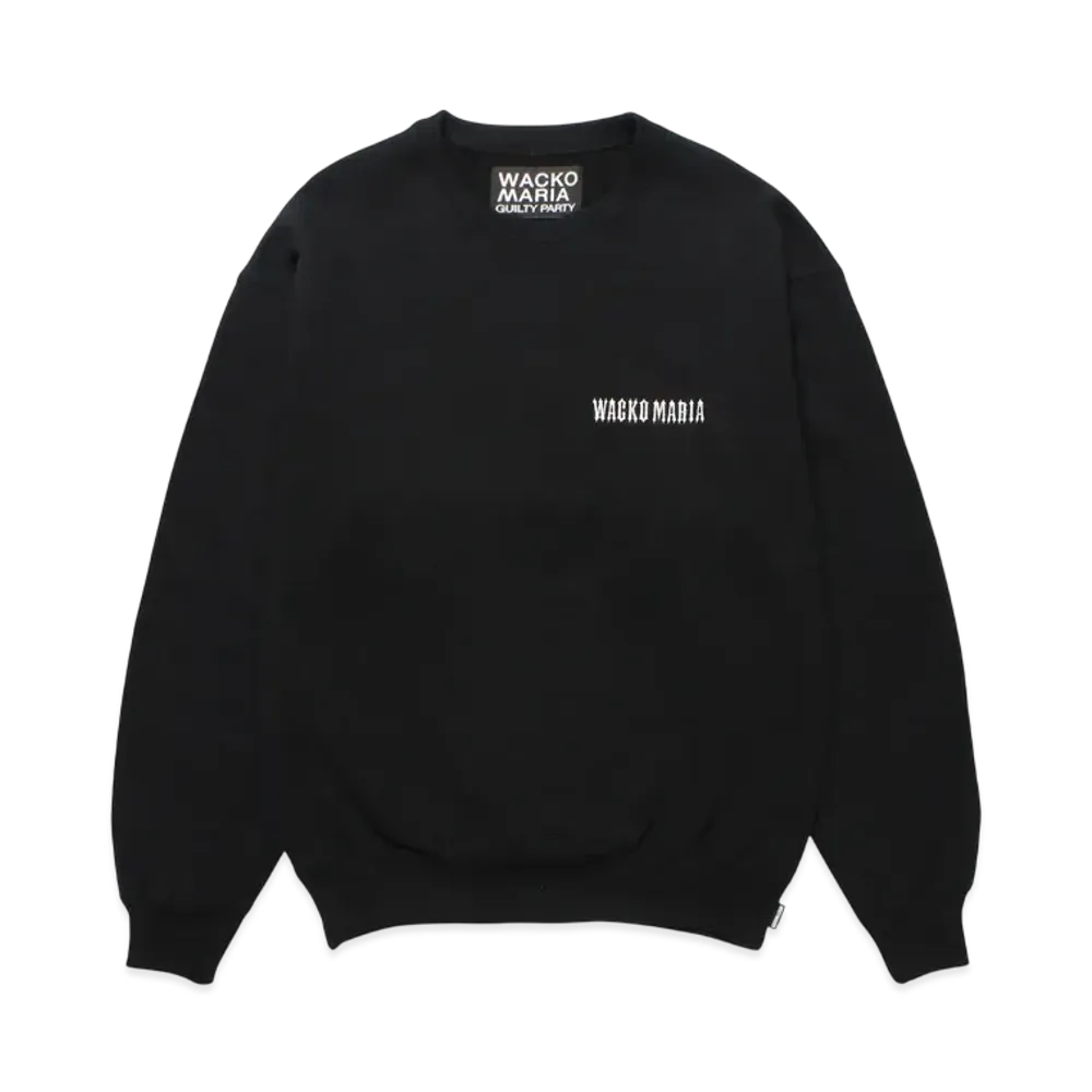 WACKO MARIA Heavy Weight Crew Neck Sweat Shirt "Black"