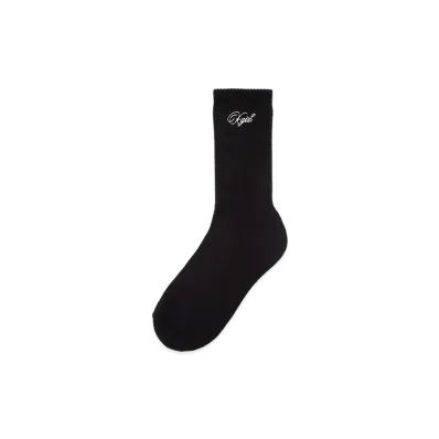 X-Girl Women's Script Logo One Point Socks "Black"
