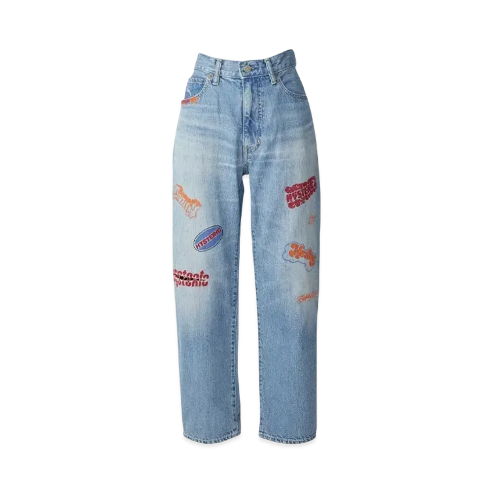 HYSTERIC GLAMOUR Hys Logo Embroidery Straight Denim Pants "Blue"