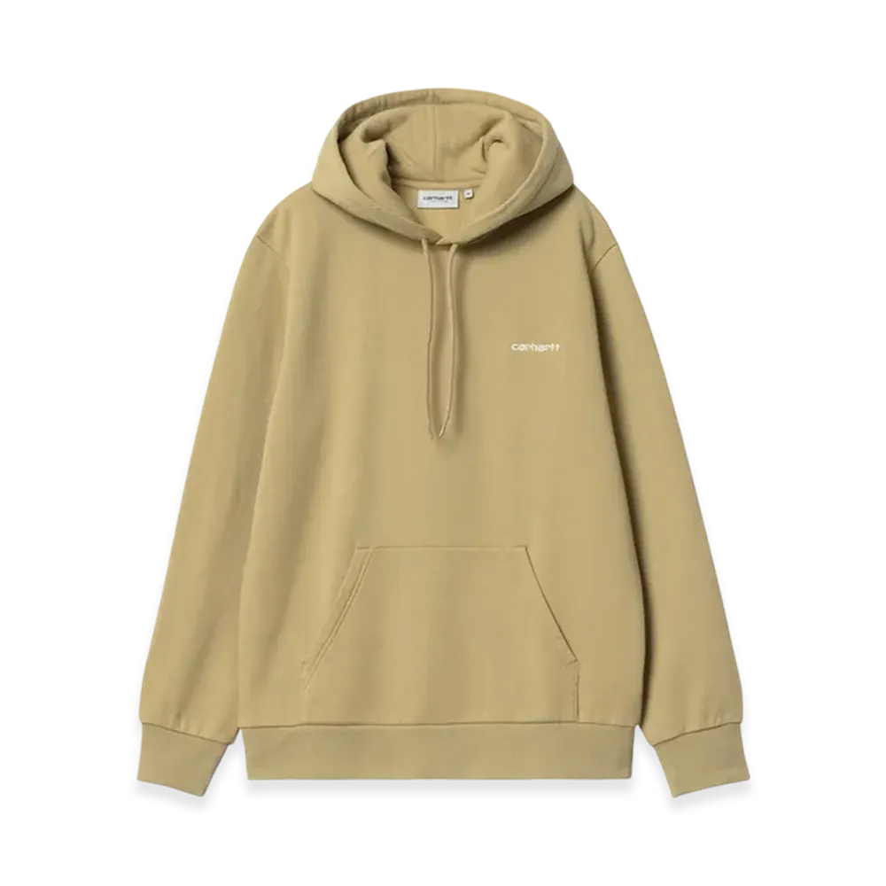 Carhartt WIP Hooded Script Embroidery Sweatshirt "Agate/White"