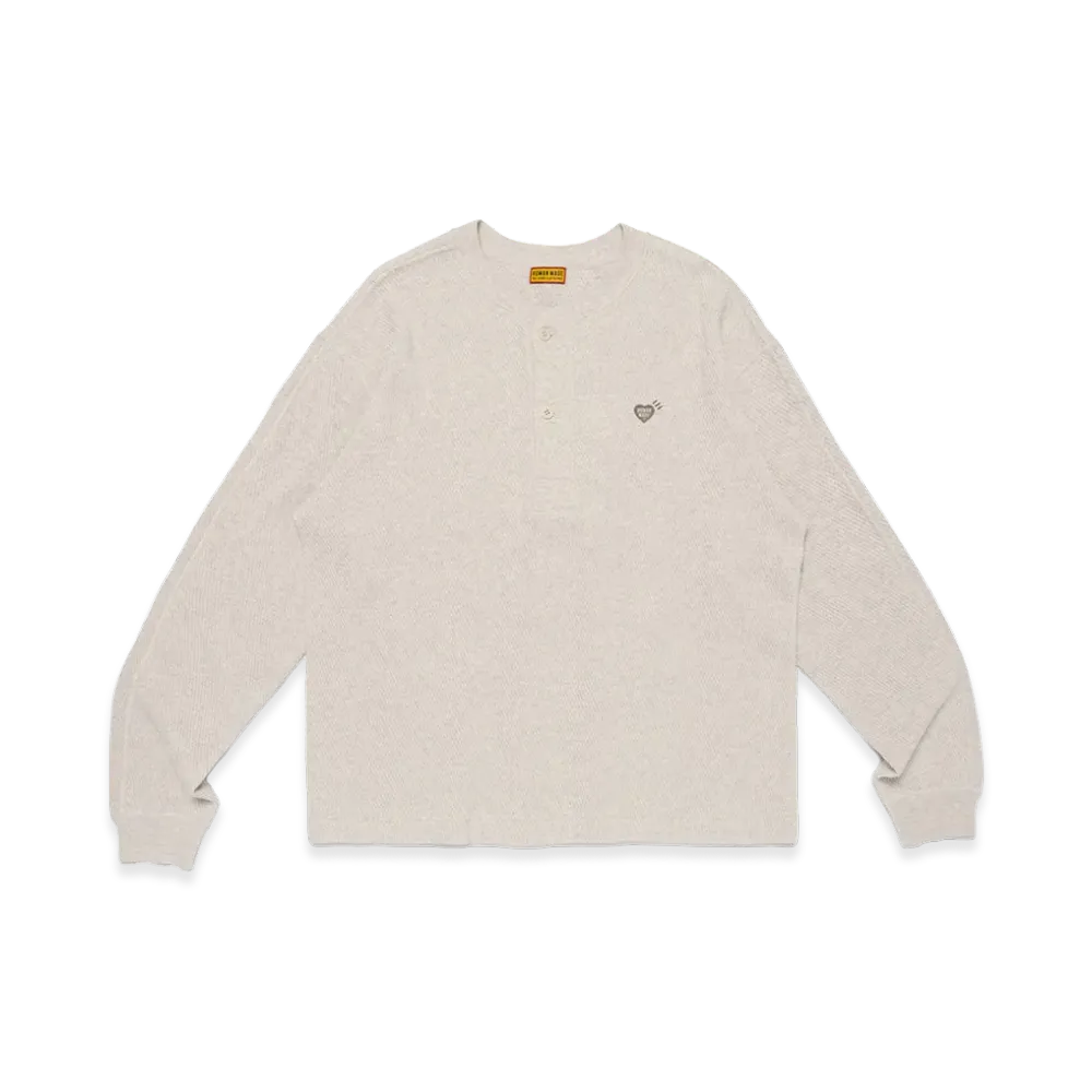 HUMAN MADE Henley Neck Shirt "White"