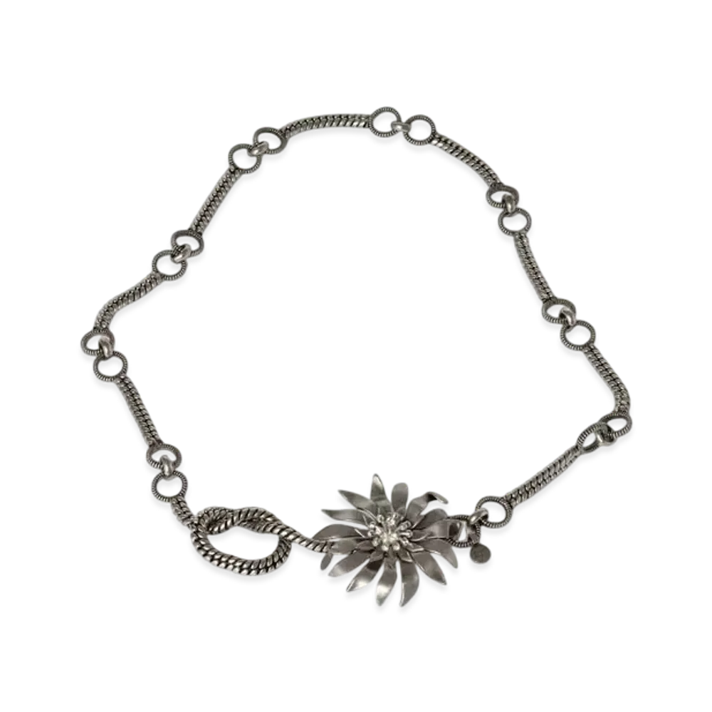 MIUMIU Metal Belt with Crystals "Silver"