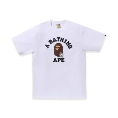 A BATHING APE Go Ape Pointer College Tee Bapec "White"