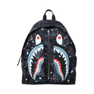 A BATHING APE Space Camo Shark Day Pack "Black"