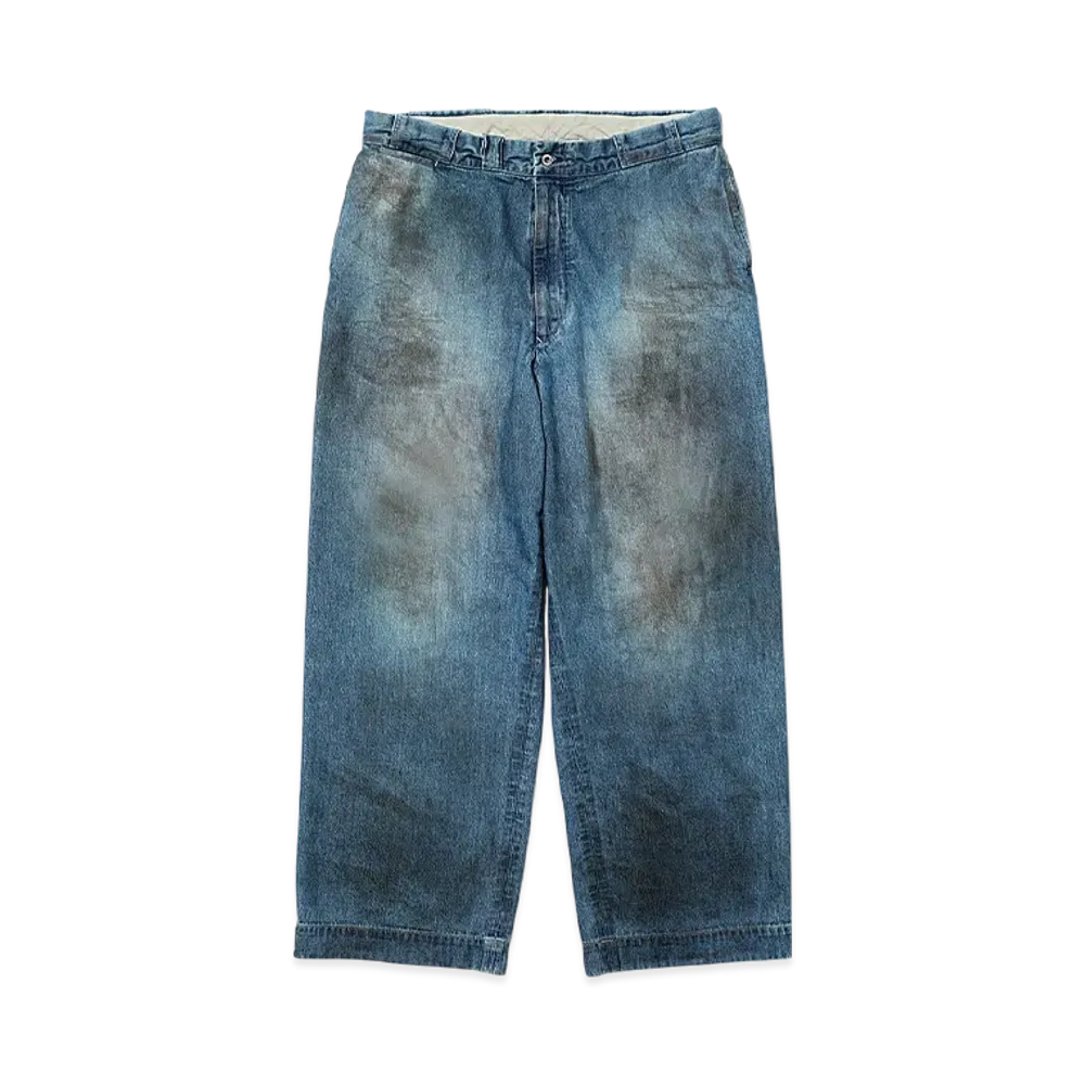 A.PRESSE Vintage Washed Denim Work Pants "Indigo"