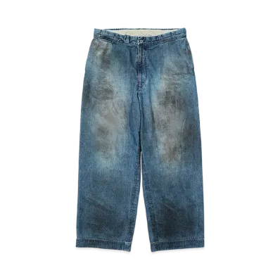 A.PRESSE Vintage Washed Denim Work Pants "Indigo"