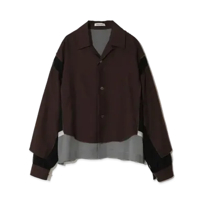 UNDERCOVER Rayon Open Collar Shirt "Dark Brown"