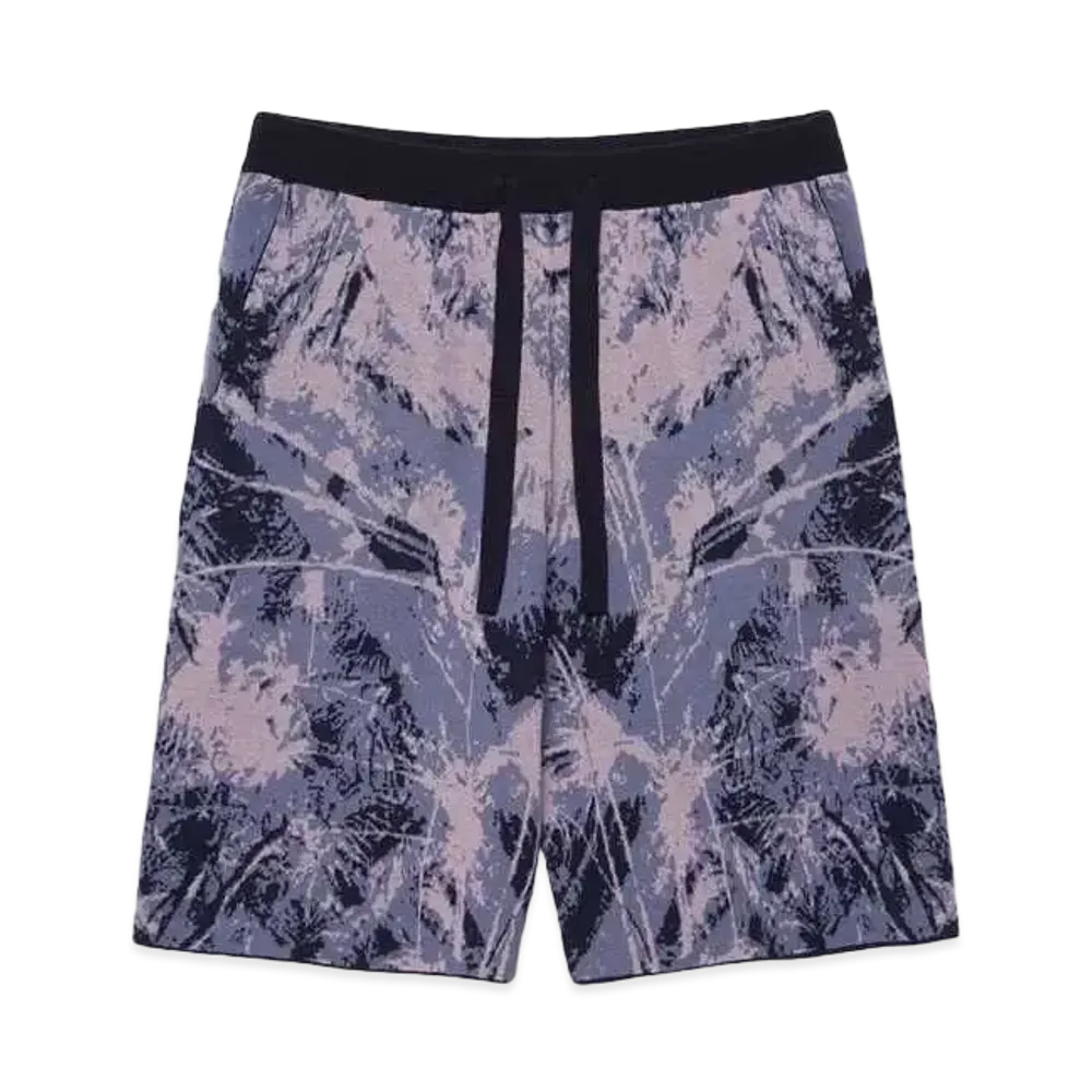 White Mountaineering JUNGLE PATTERN KNIT SHORT PANTS "NAVY/PINK"