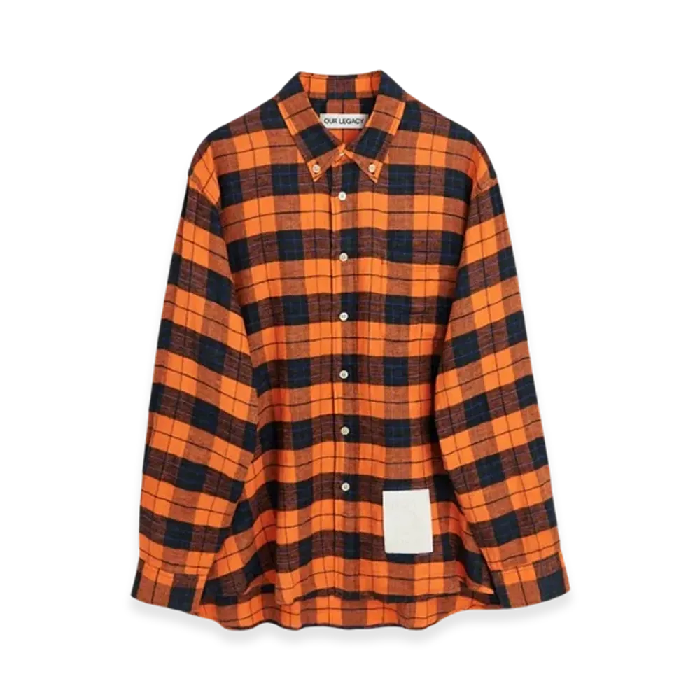 OUR LEGACY Work Shop Shirt "Orange Check"