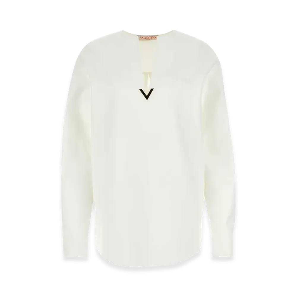 Valentino Women's Cotton Blend Blouse "White"