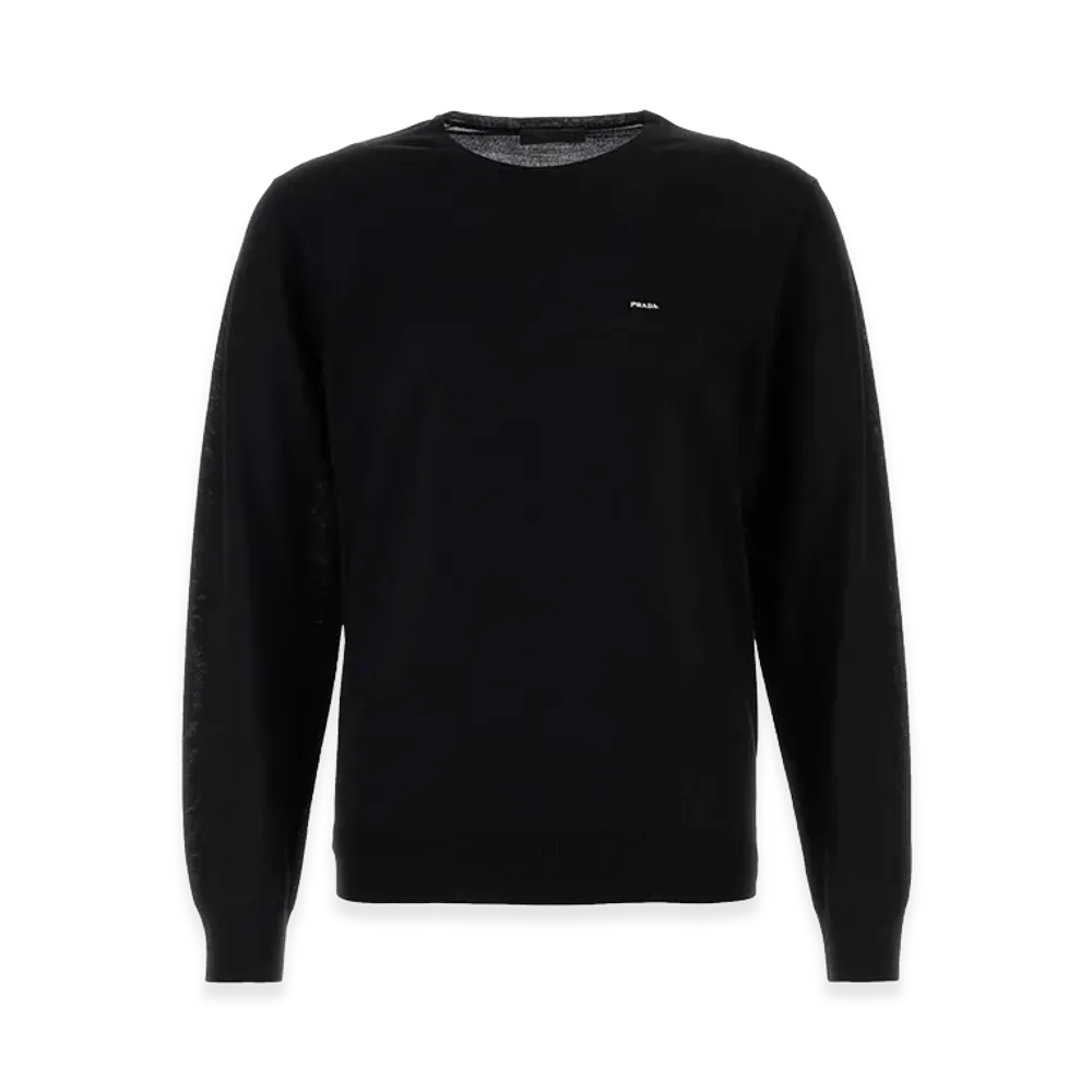 PRADA Superfine Wool Crewneck Sweater "Black"