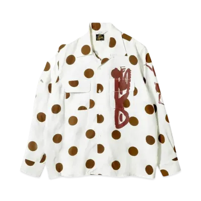 NEEDLES x Sasquatchfabrix. Classic Shirt Eastend Dragon Dot "White"