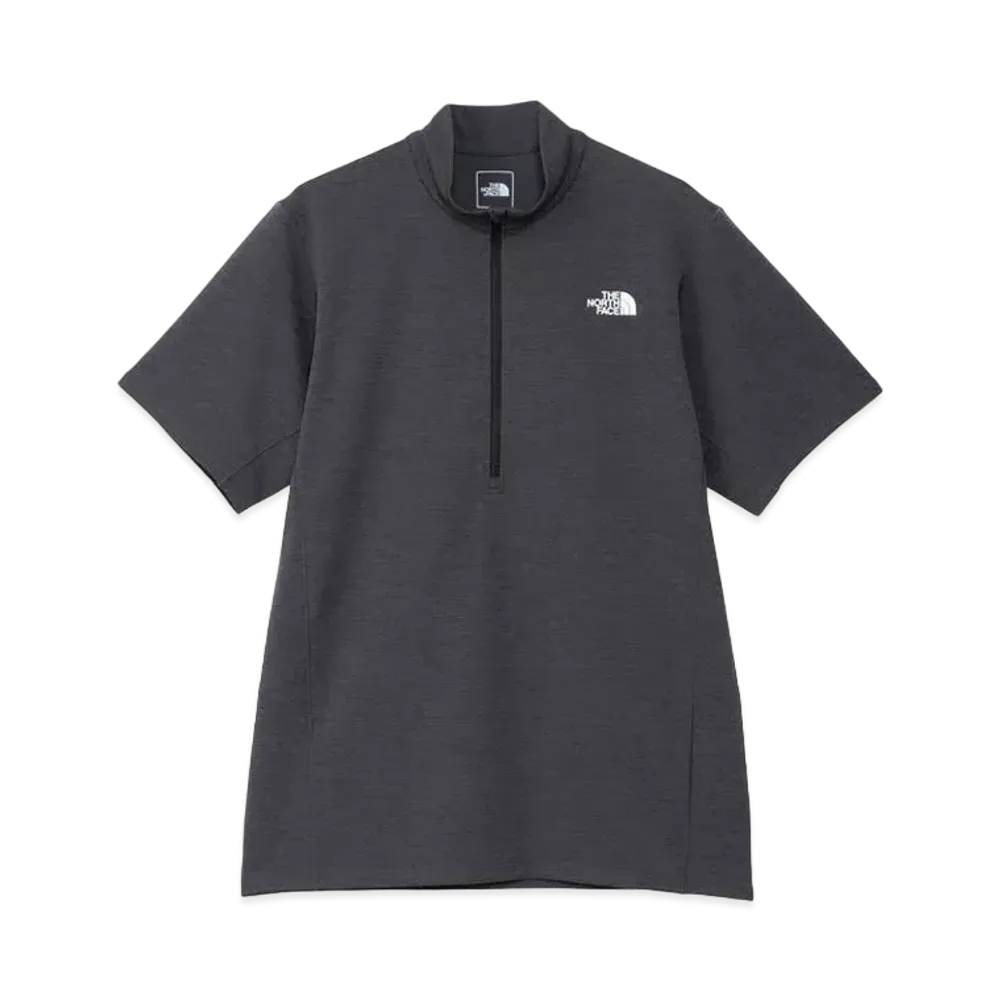 The North Face Short Sleeve Flash Dry Mid Zip Up "Mix Charcoal"