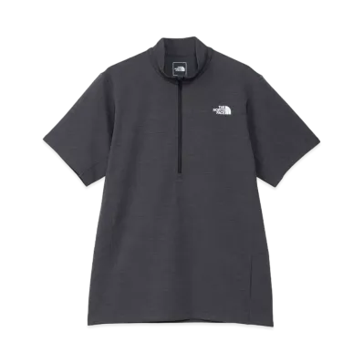 The North Face Short Sleeve Flash Dry Mid Zip Up "Mix Charcoal"