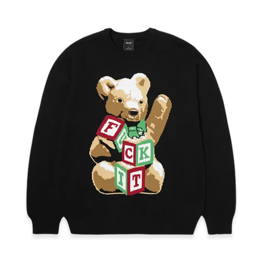 HUF WINTER 25 Gift Bear Intarsia Sweater "Black"