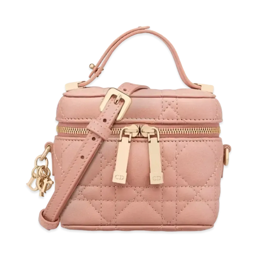 Dior Lady Micro Vanity Case Cannage Lambskin "Rose Des Vents"