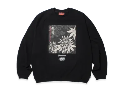 APHRODITEGANG x BUDSPOOL Godbreath Crewneck Sweat Shirts "Black"