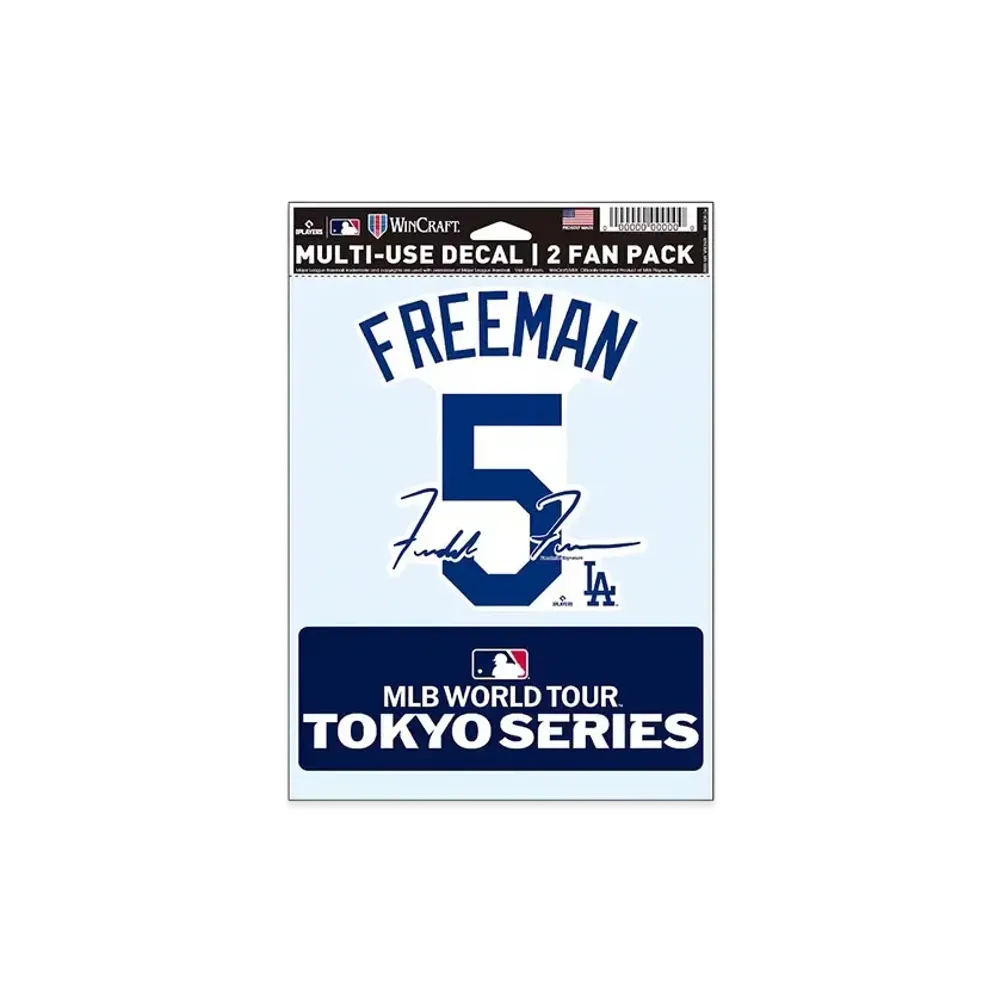 MLB Wincraft Dodgers Freddie Freeman Tokyo Series Opening Game Name & Number Fan Decal