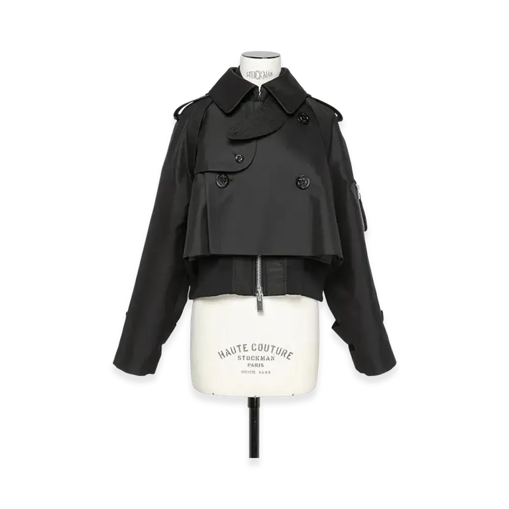 sacai Cotton Gabardine x Nylon Twill Blouson "Black"