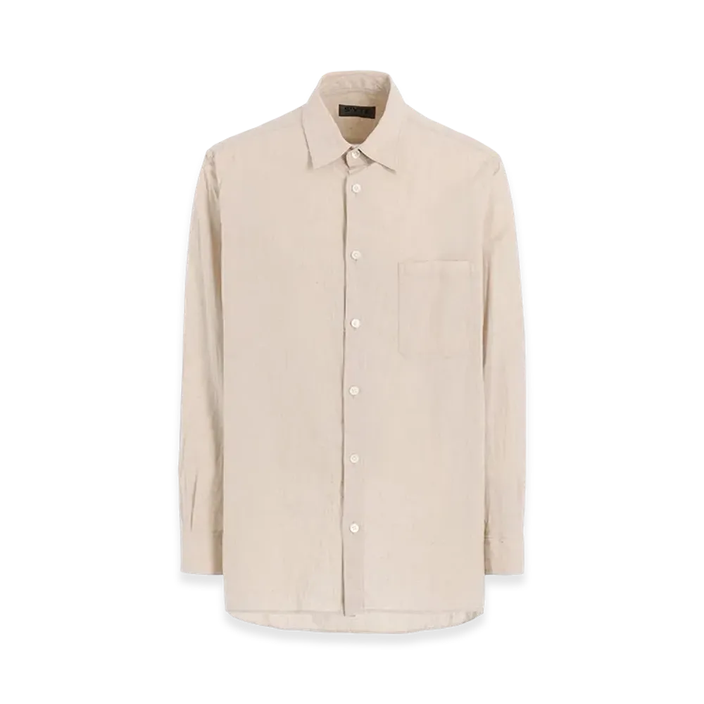 S'YTE Cotton/Linen Poplin Loose-Fit Regular Collar Shirt "Ecru"