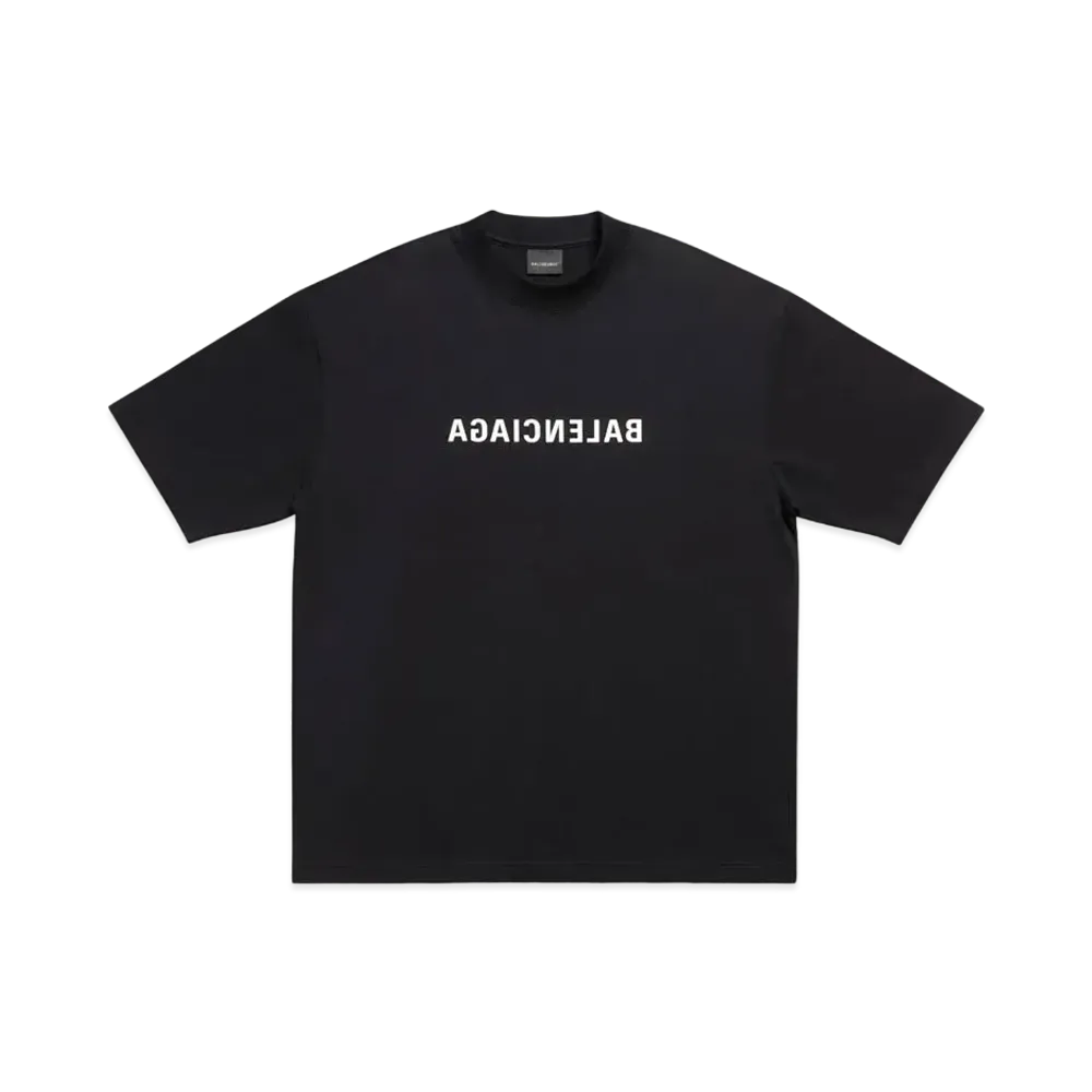 BALENCIAGA Women's Mirror T-shirt Medium Fit "Black"