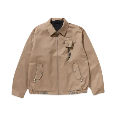 A BATHING APE Bape Black Ornament Airpod Harrington Jacket "Beige"
