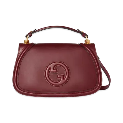GUCCI Blondie Medium Top Handle Bag "Rosso Ancola"