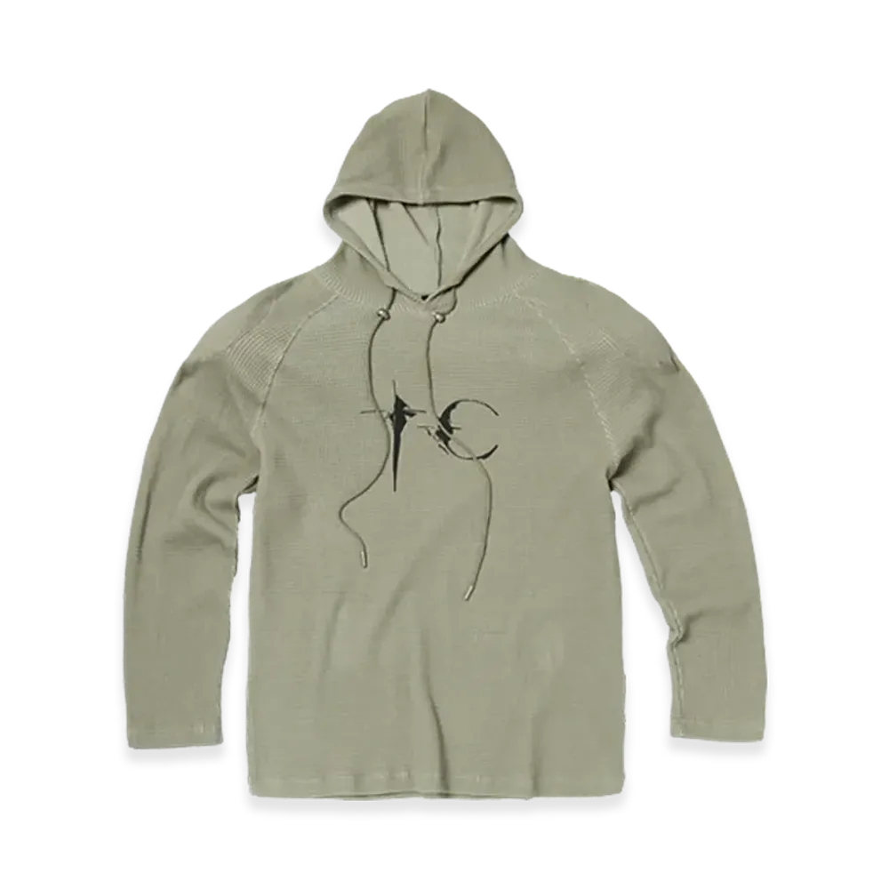 THUG CLUB Bulk Shoulder Waffle Hoodie "Khaki"