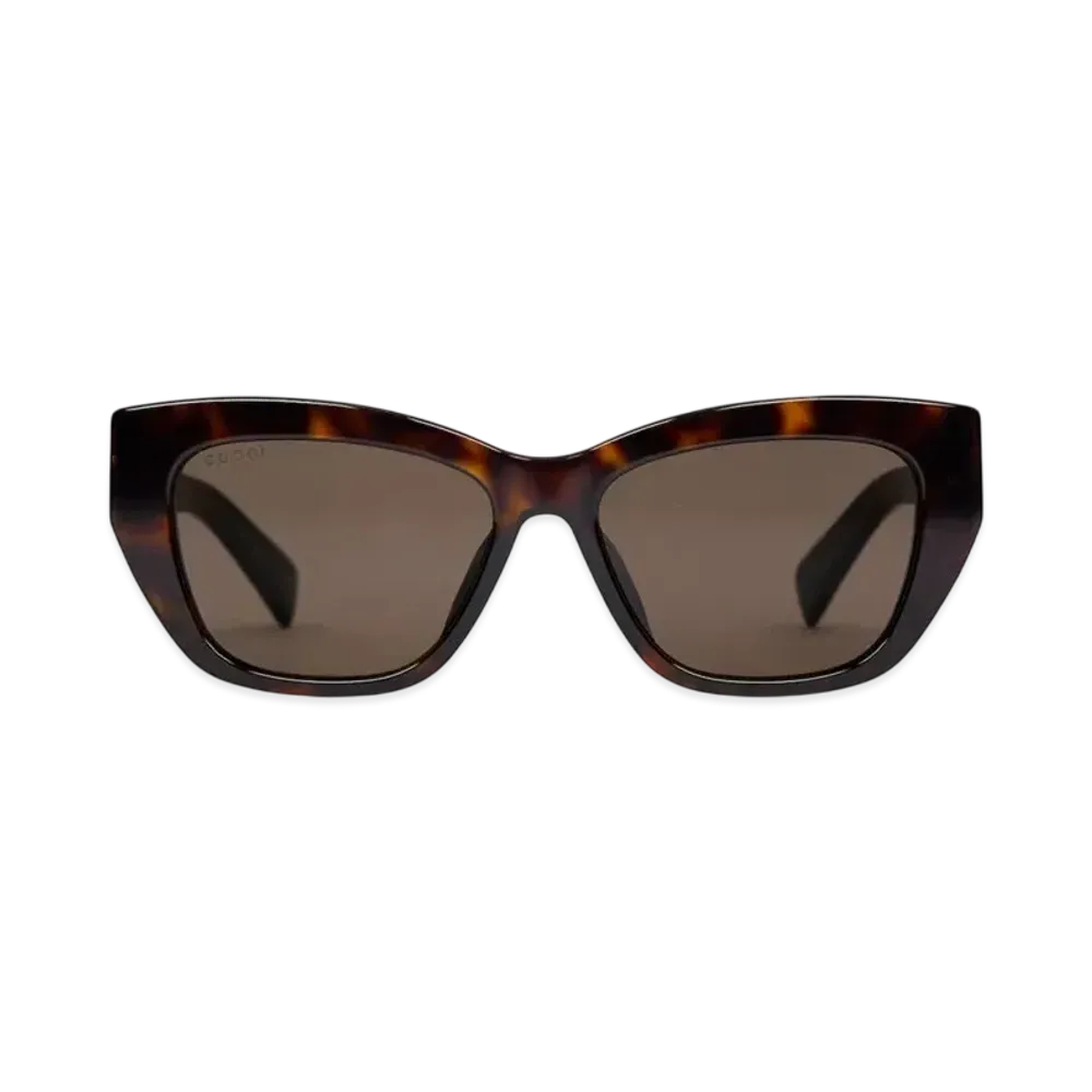 GUCCI Low Nose Bridge Fit Cat-Eye Sunglasses "Dark Brown"