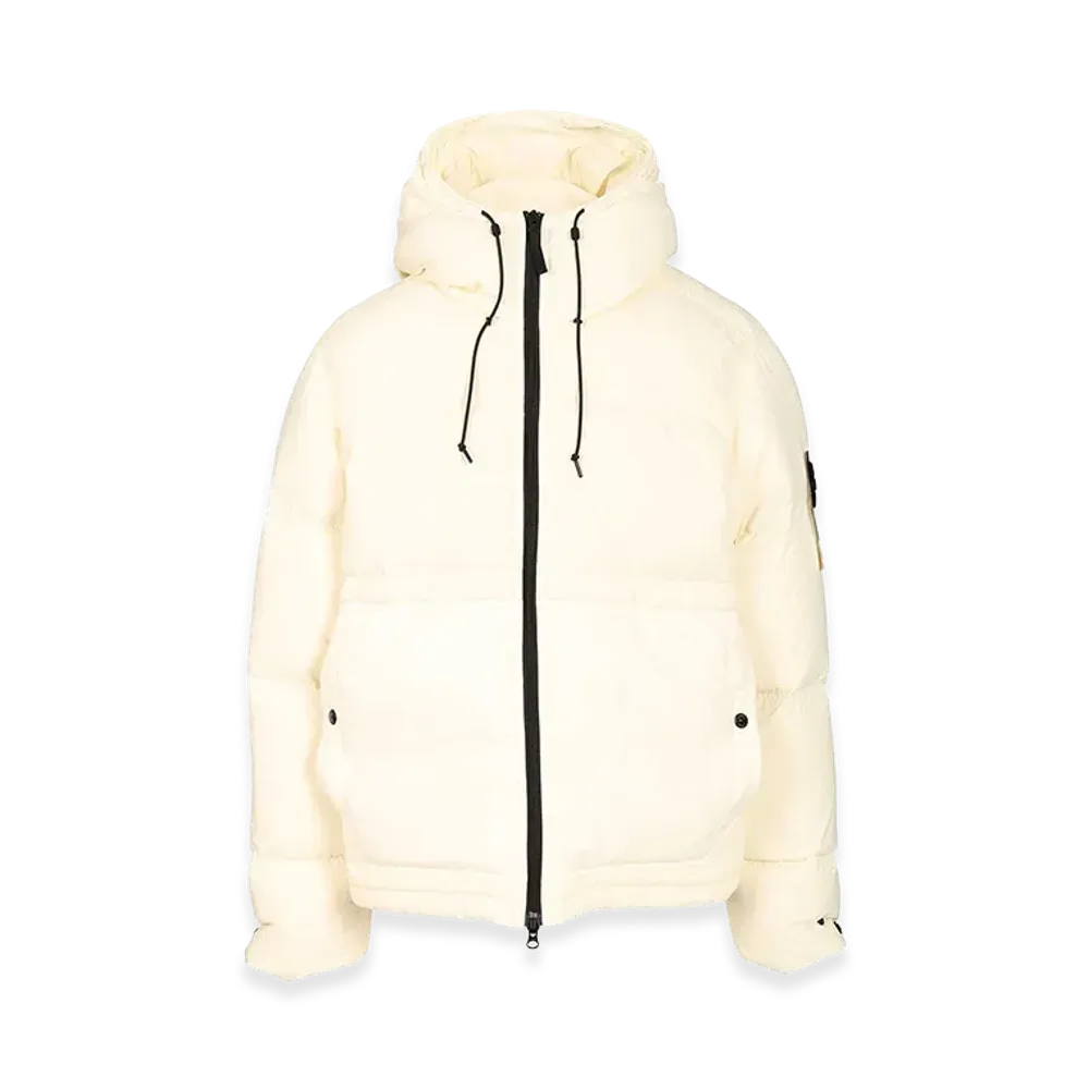 Stone Island Down Parka In 6.6 Cordura Ripstop Nylon "White"