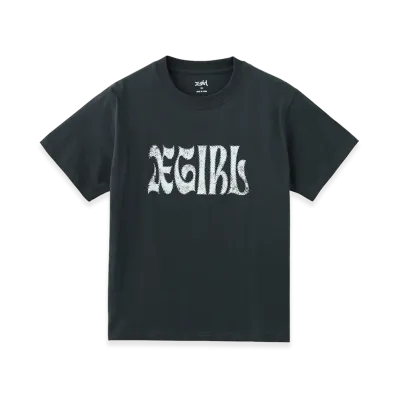 X-Girl Women's Studded Logo S/S Tee "Charcoal"