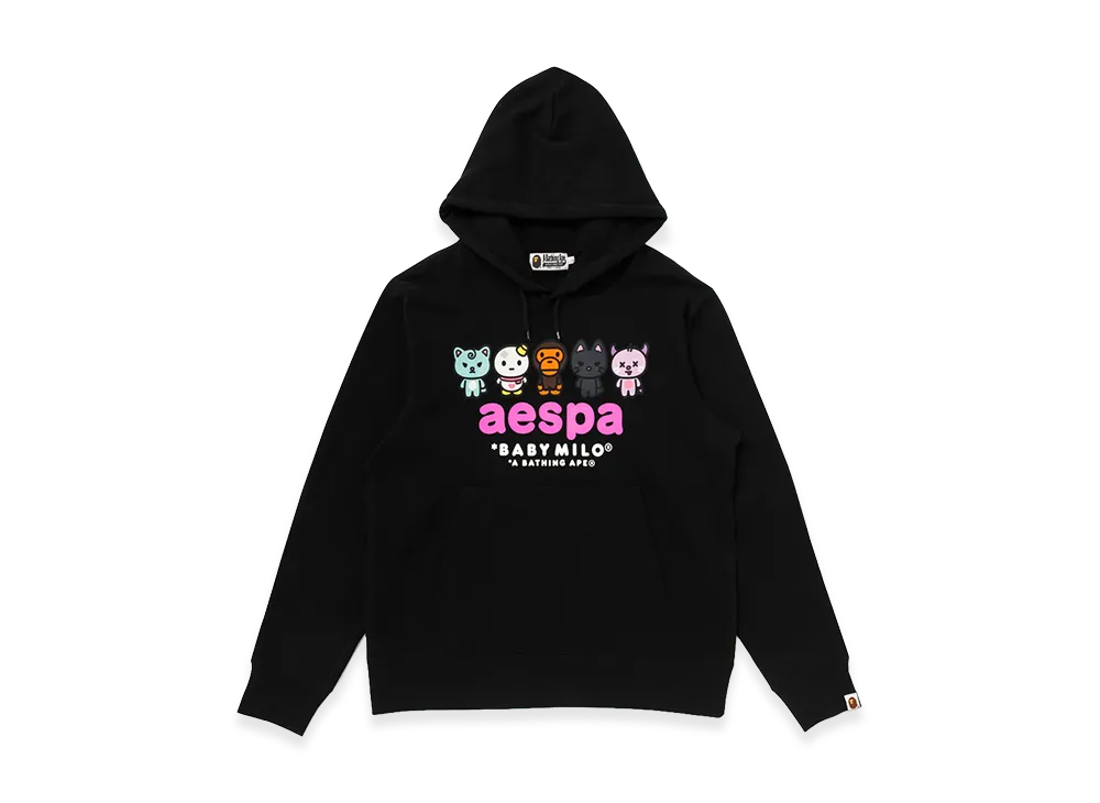 A BATHING APE x aespa Baby Milo Pullover Hoodie "Black"