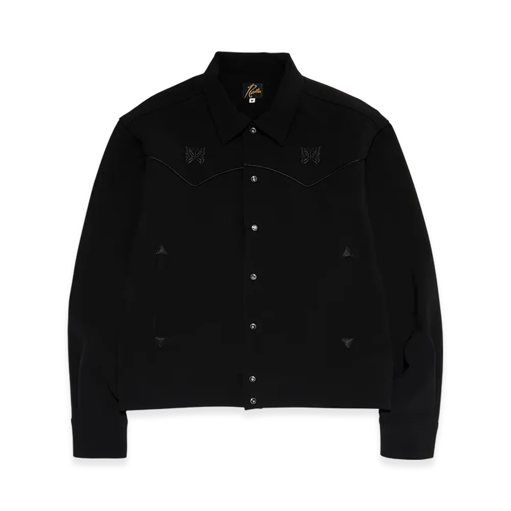 NEEDLES x STUDIOUS Piping Cowboy Jacket - Poly Double Cloth "Black"