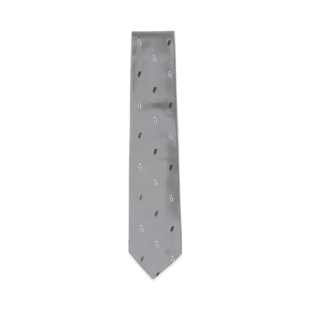 BEAMS Silk Patterned Jacquard Tie "Gray"