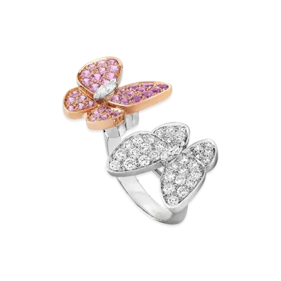 Van Cleef & Arpels Deux Papillons Entre les Doigts ring "18K White gold/Sapphire/Diamond"