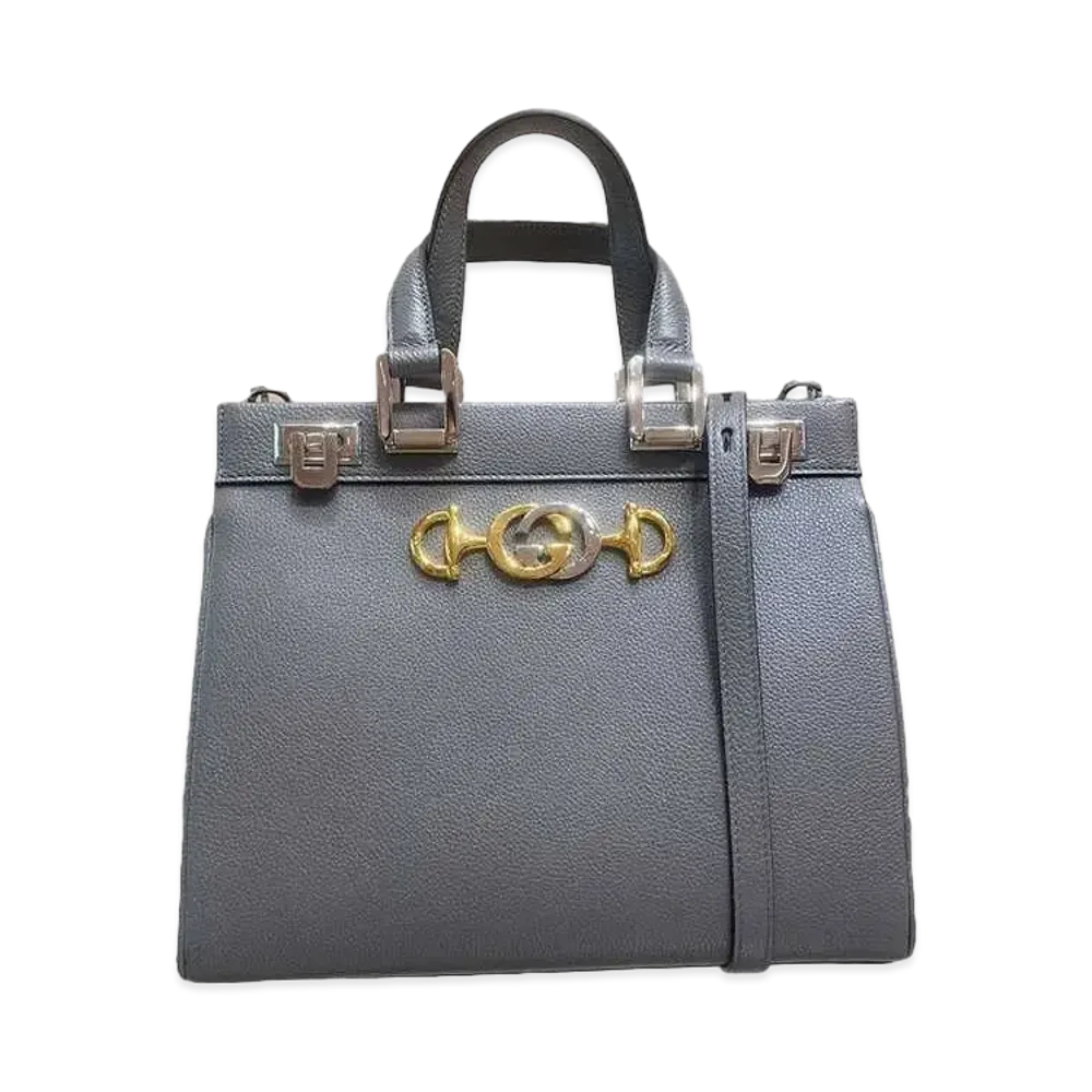 GUCCI Zumi Grainy Leather Small Top Handle Bag "Dusty Grey Grain"