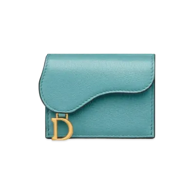 Dior Saddle Compact Wallet Goatskin "Azur Blue"