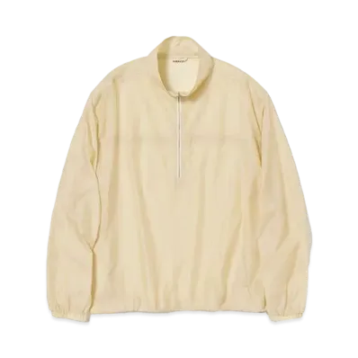 AURALEE Light Nylon Half Zip P/O "Light Yellow"