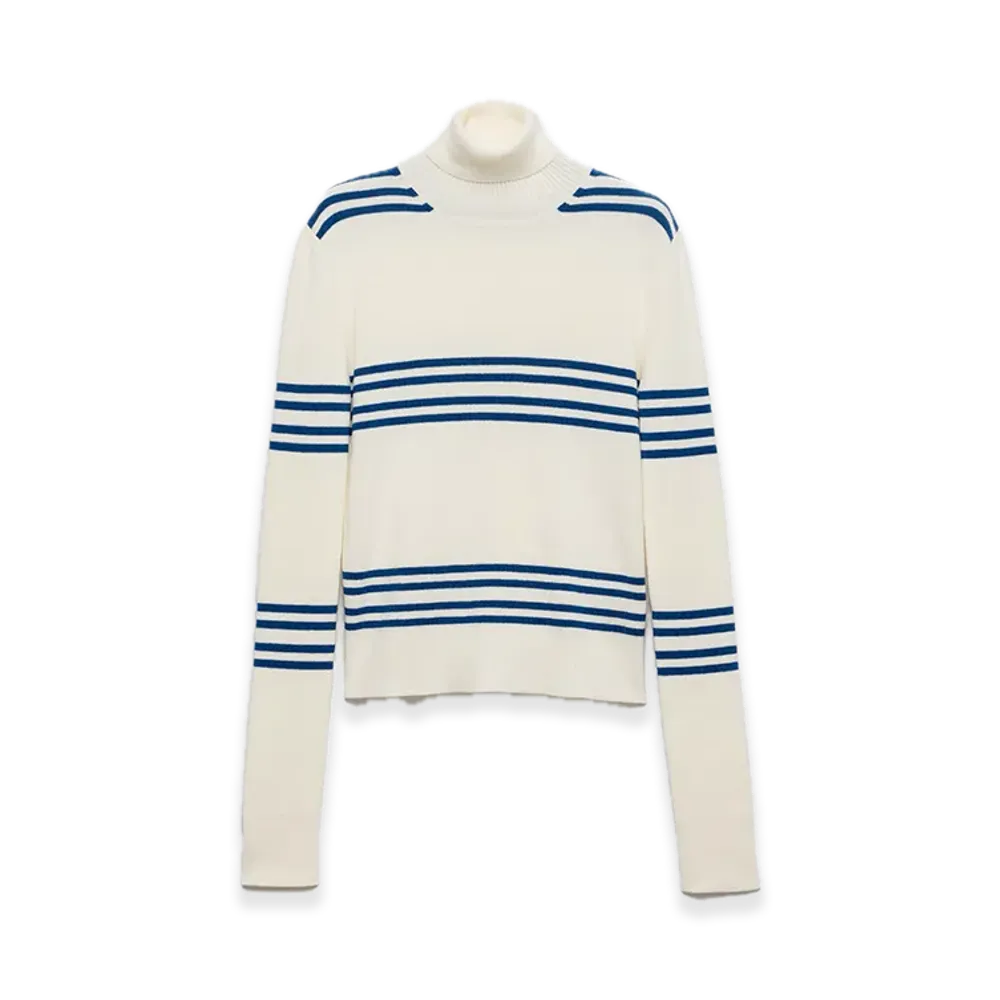 PRADA Wool Turtleneck "Natural/Teal"