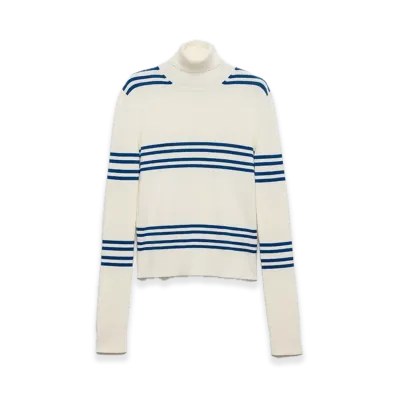 PRADA Wool Turtleneck "Natural/Teal"
