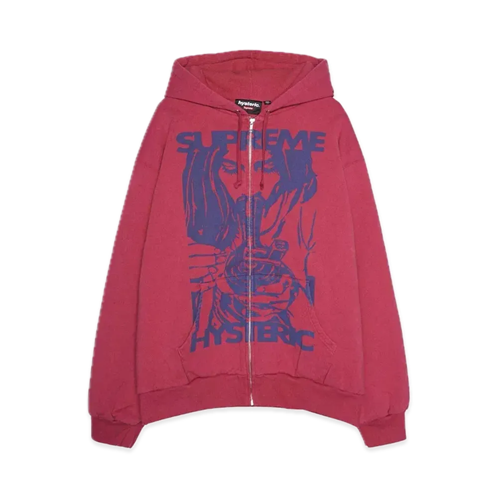 Supreme x HYSTERIC GLAMOUR Thermal Lined Zip Up Hooded Sweatshirt "Red"