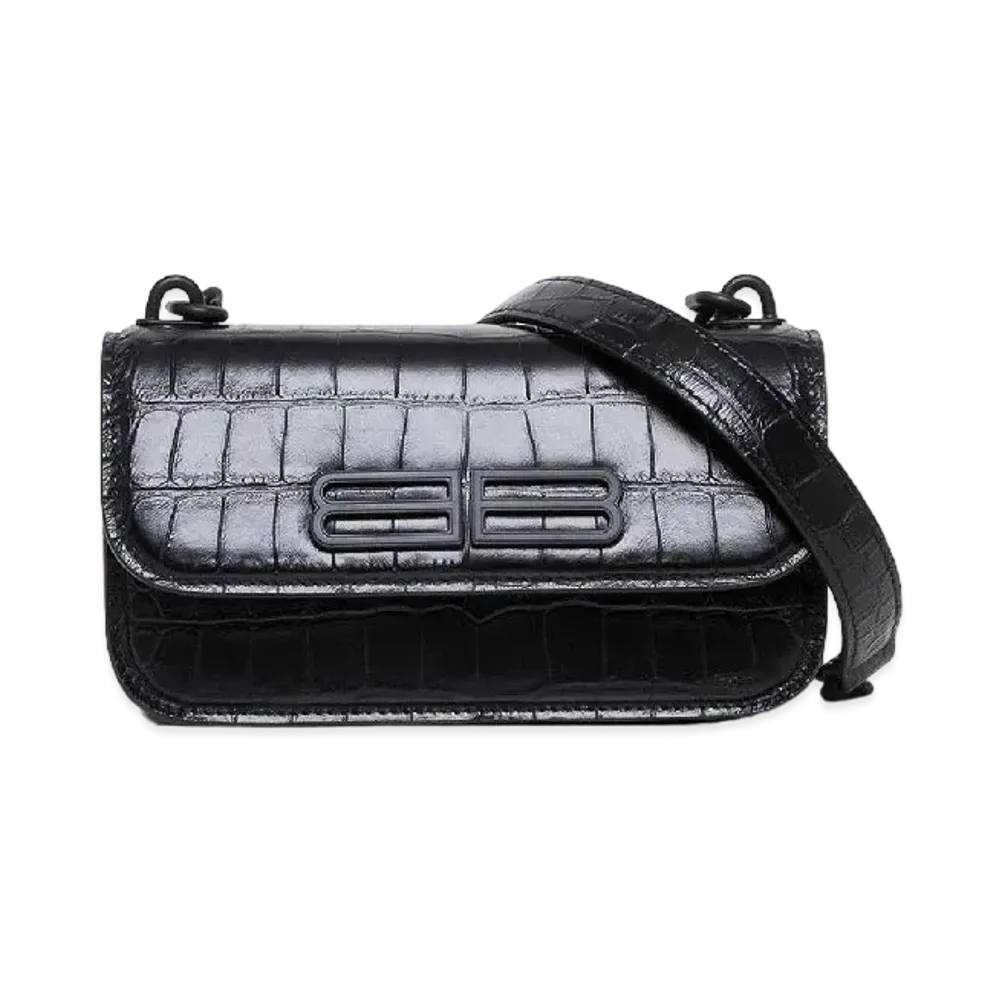 BALENCIAGA Calfskin Shoulder Bag "Black"