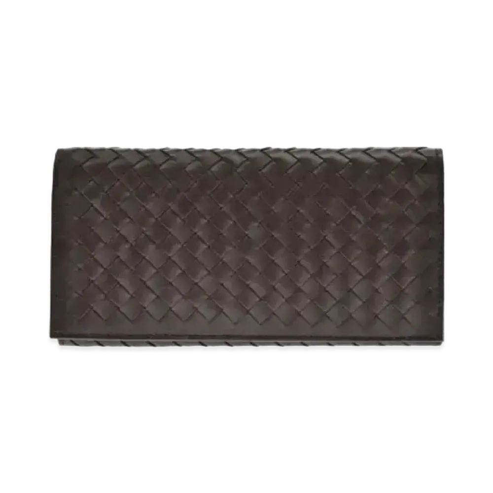 Bottega Veneta Intrecciato Calfskin Wallet "Dark Brown"