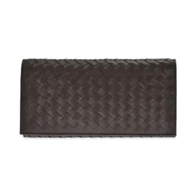 Bottega Veneta Intrecciato Calfskin Wallet "Dark Brown"