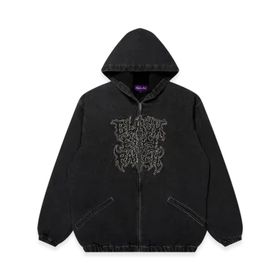 BlackEyePatch Metal Logo Hooded Denim Jacket "Black"