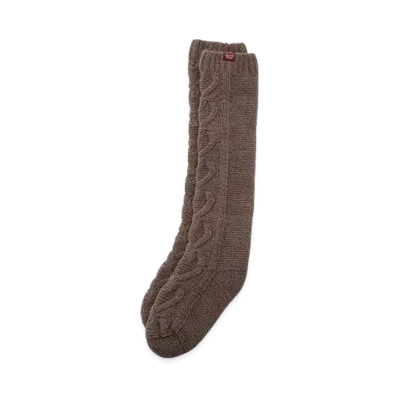 GELATO PIQUE Heart Aran Long Socks "Brown"