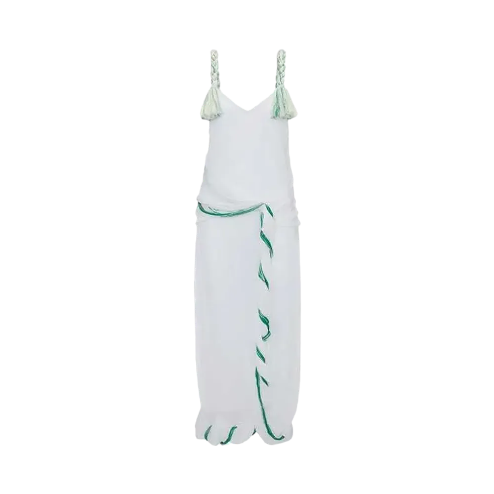JW ANDERSON Tassel Strap Twist Dress "White"