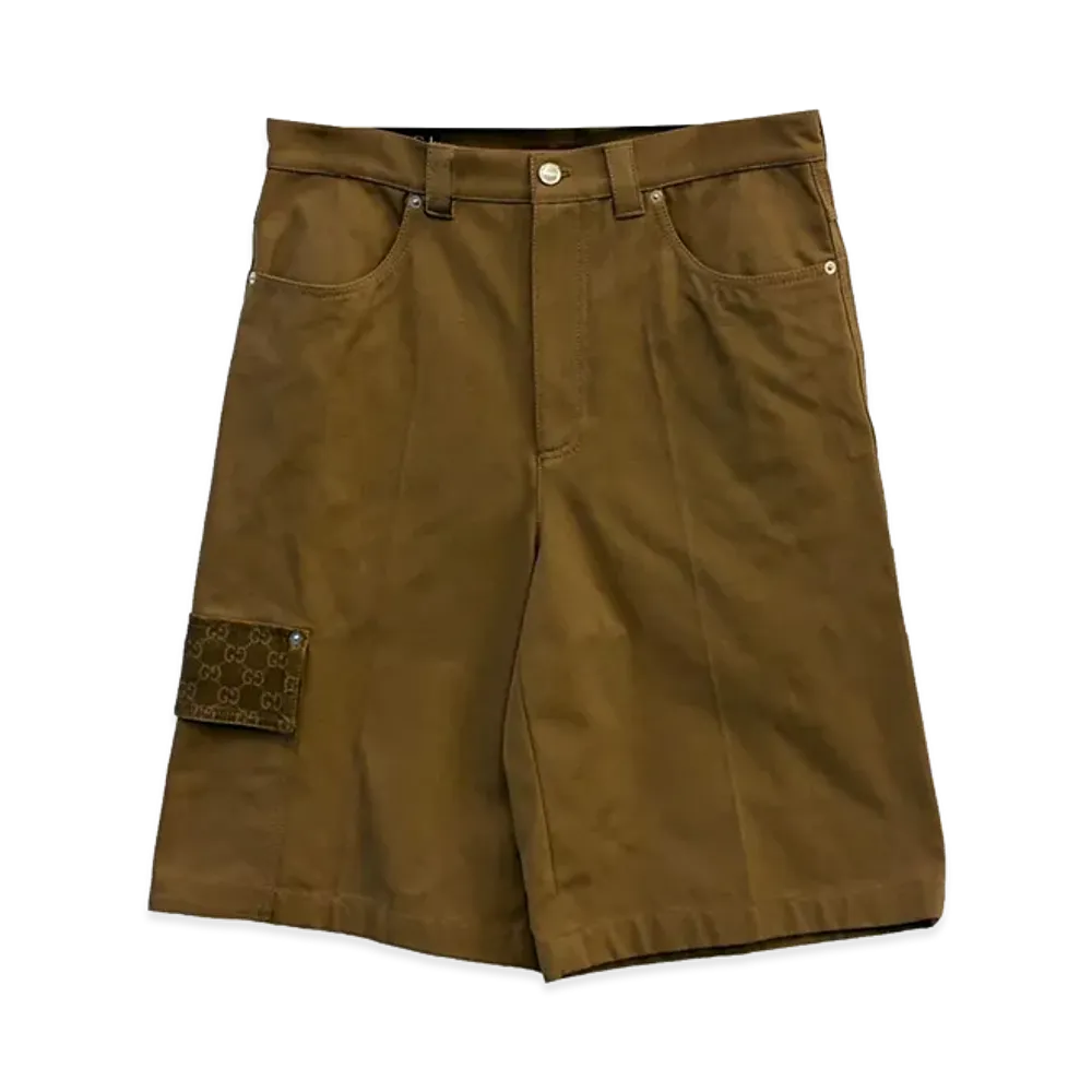 GUCCI Caramel Cotton Bermuda Shorts "Camel"