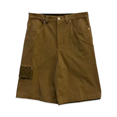 GUCCI Caramel Cotton Bermuda Shorts "Camel"